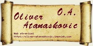 Oliver Atanasković vizit kartica
